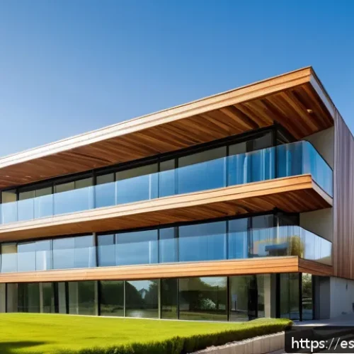 건축평가와 기술 발전의 관계 - A modern architectural building facade featuring smart photovoltaic coatings integrated seamlessly i...